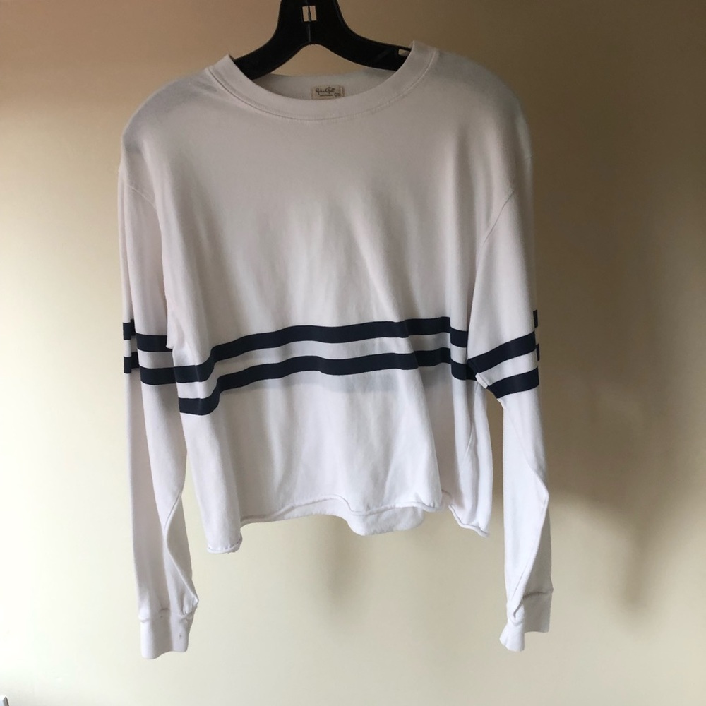 Brandy Melville white long sleeve shirt w/ stripes